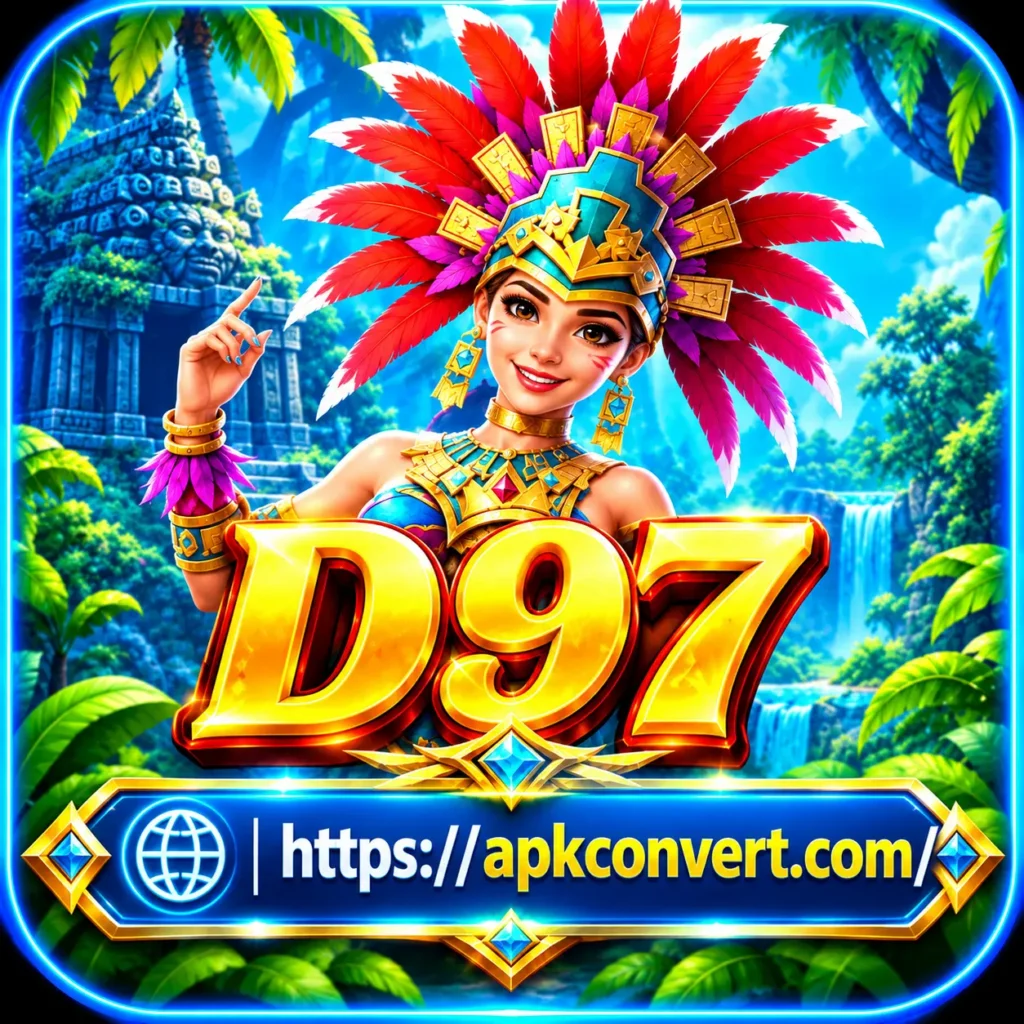 Current image: D97 Game APK logo and download information featured on the home page
